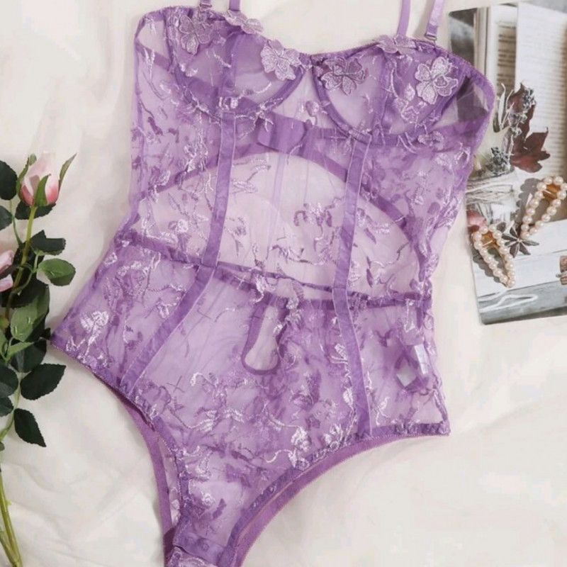 Purple Mesh Bodysuit