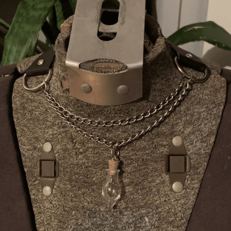 LEATHER vial necklace