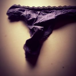 Purple  Satin Thong