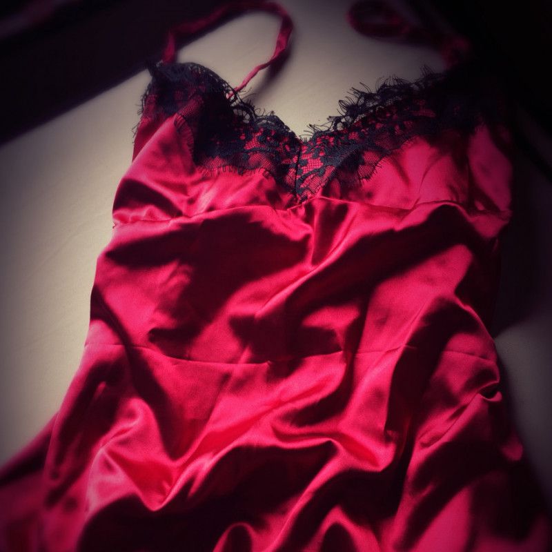 Satin red babydoll