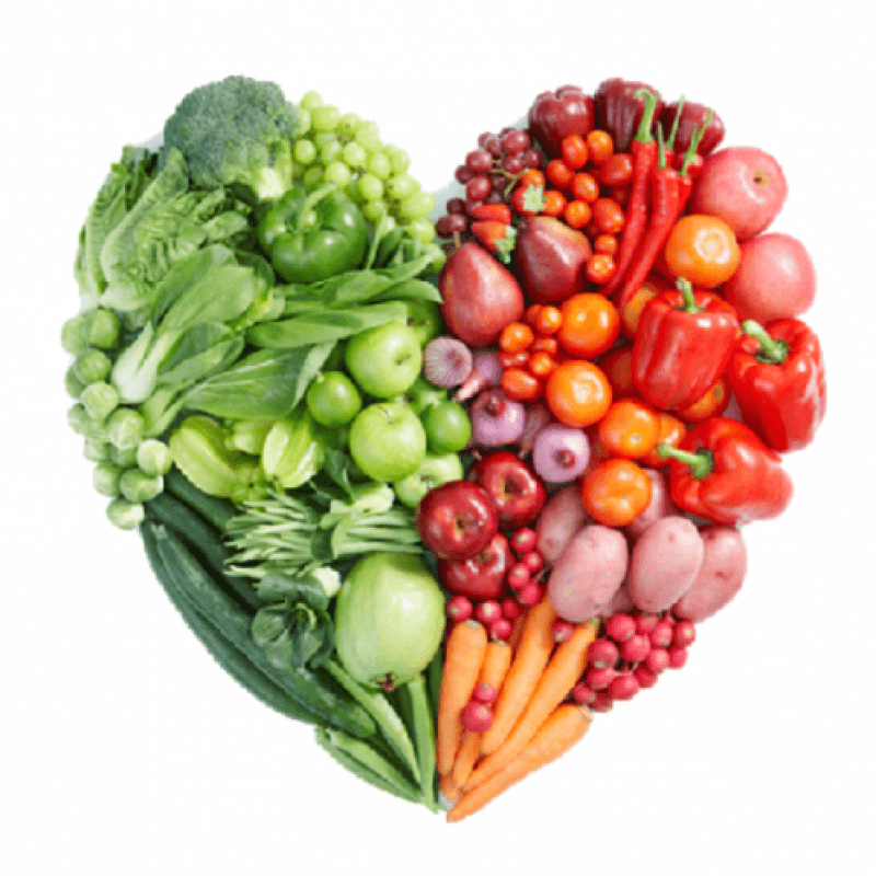 Plate of Vegetables and Fruits