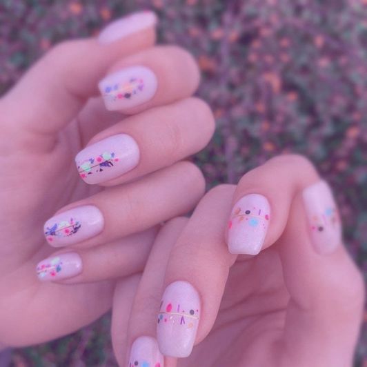 cute pastel colored nails