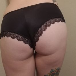 Black silky cheeky panty