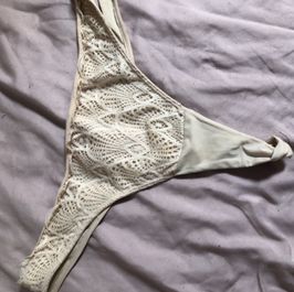 Worn pussy stuffed panties