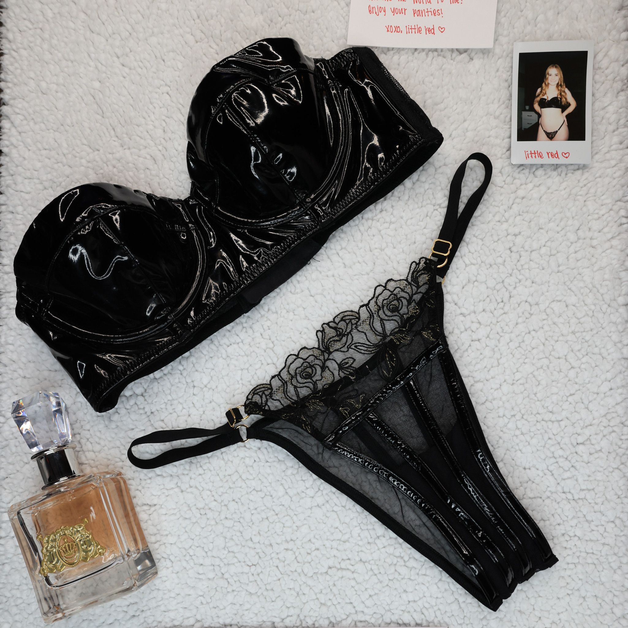 Victorias Secret Leather PU Bra and Thong