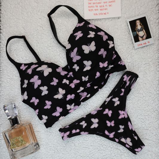 VS Pink Push Up Bra and Thong Set