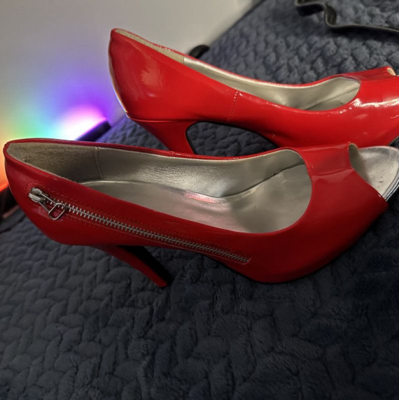 Red Peep Toe Heels