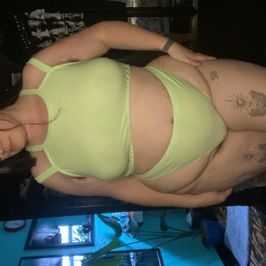 Green top and thong set made by me