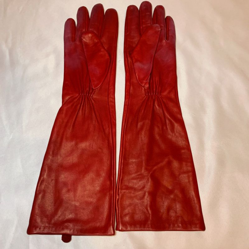 Red leather gloves