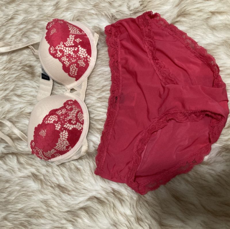 Pink bra and panty set