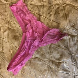 Very dirty pink lace thong