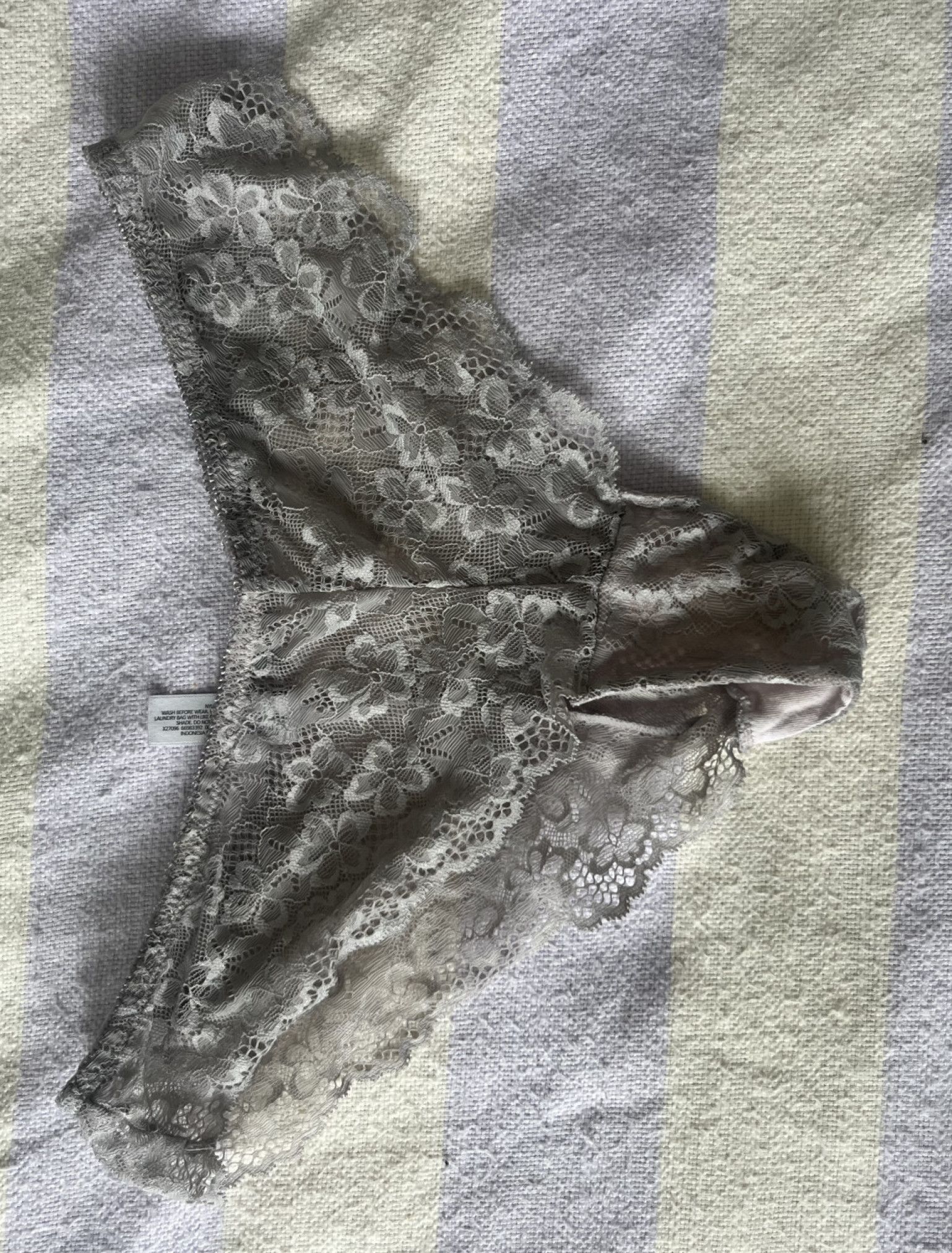 Sexy lace panties worn by real amateur wife