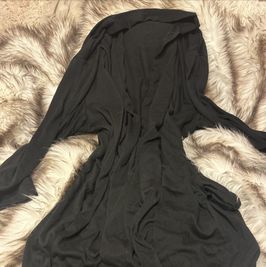 Black Cotton Robe Soft Sexy Warm Pockets