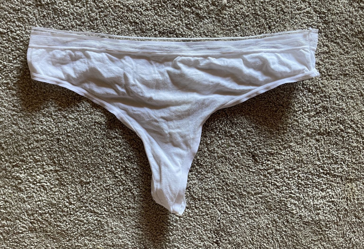 White cotton thong