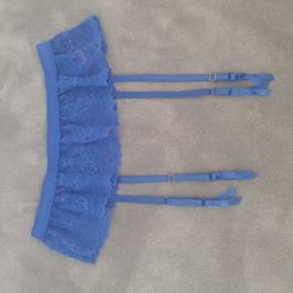 My blue lace suspender