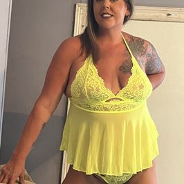 Neon green baby doll top and bottoms