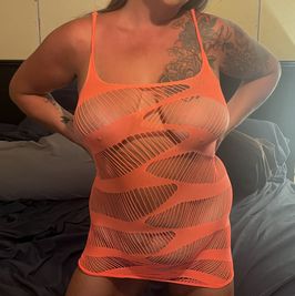 Orange net dress