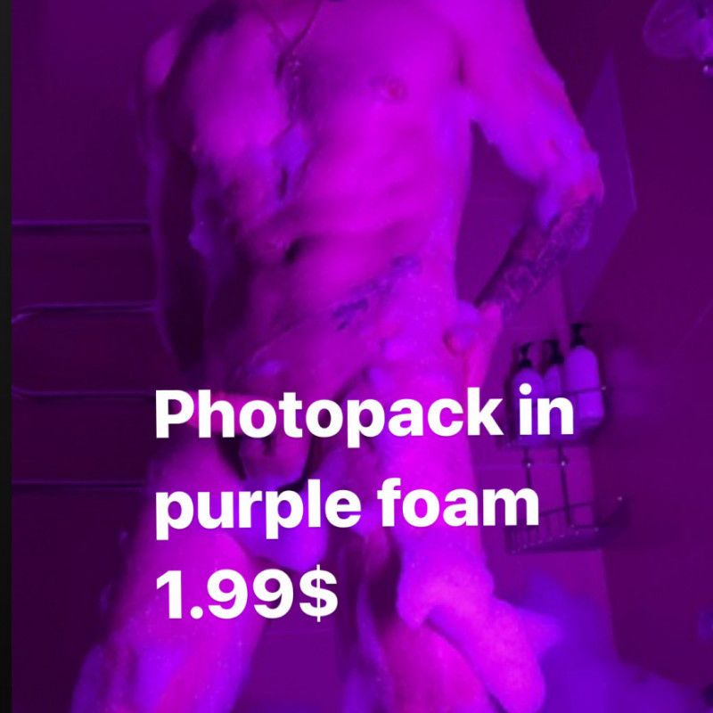 photos from the shower in purple neon