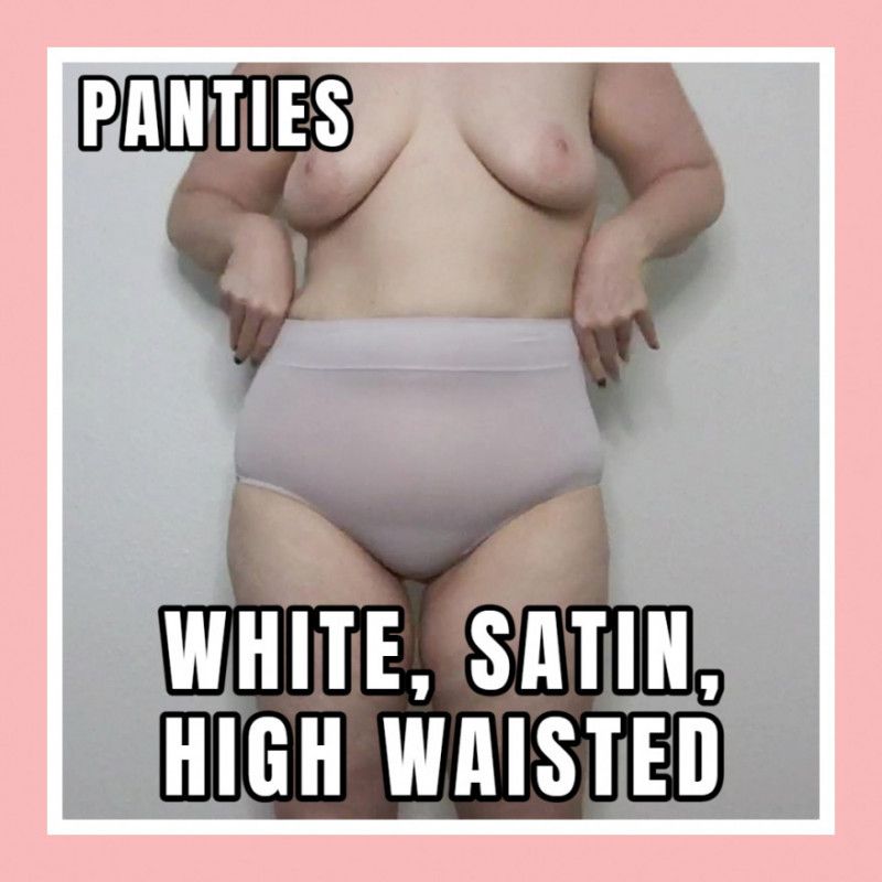 Panties White Satin High Waisted