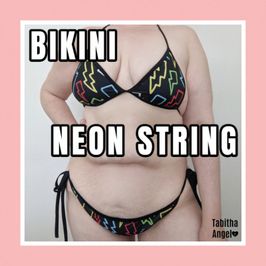 Bikini Black Neon String