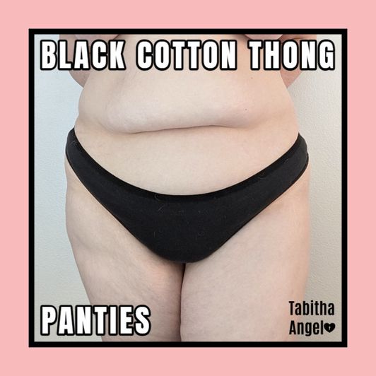 Panties Black Cotton Thong