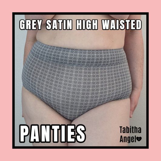 Panties Grey Satin High Waisted