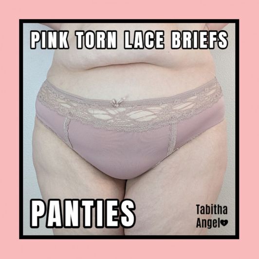 Panties Pink Torn Lace Briefs
