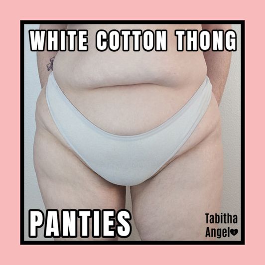 Panties White Cotton Thong