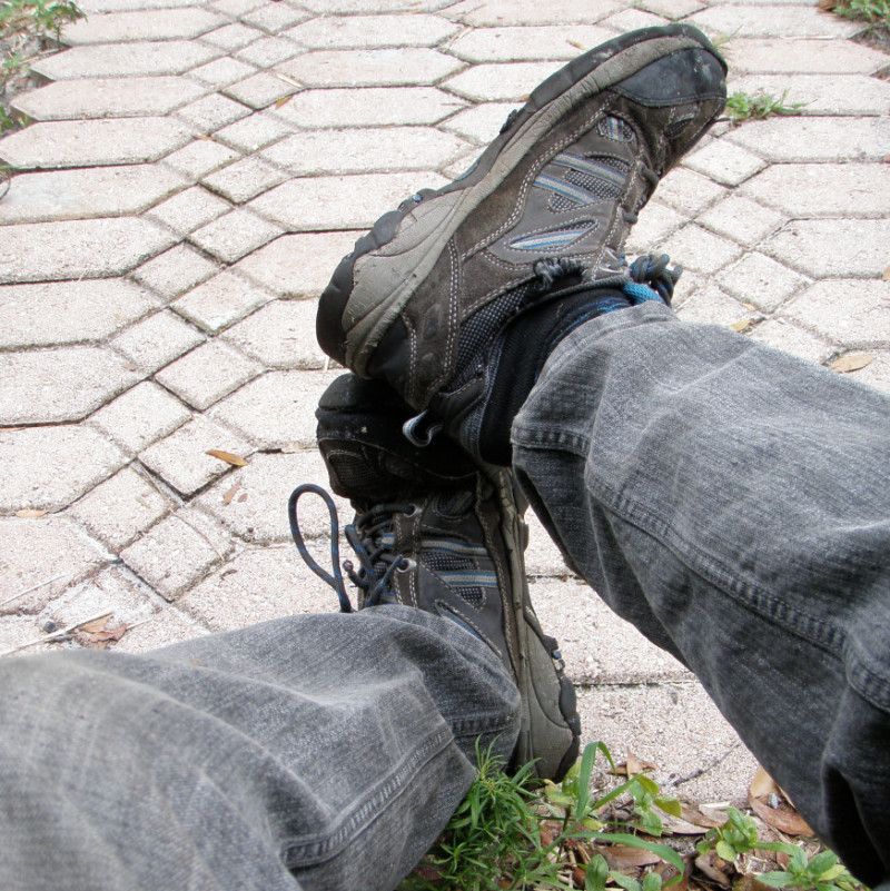 Well Worn Hard Used Hiking Shoes