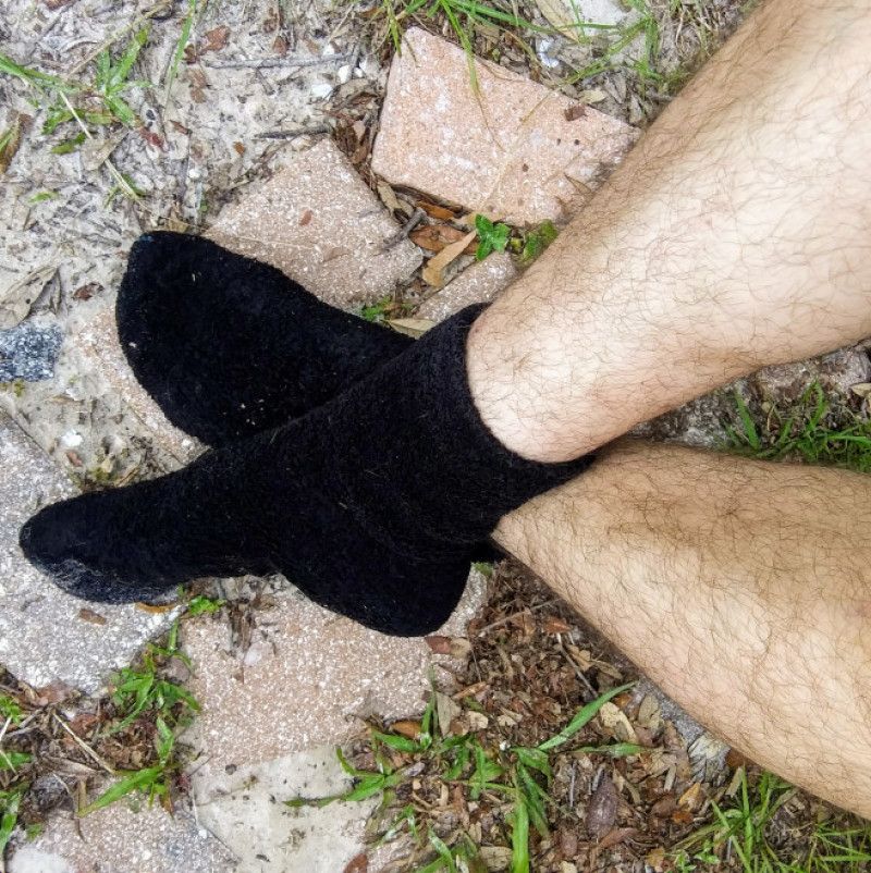 Black Fuzzy Socks Used