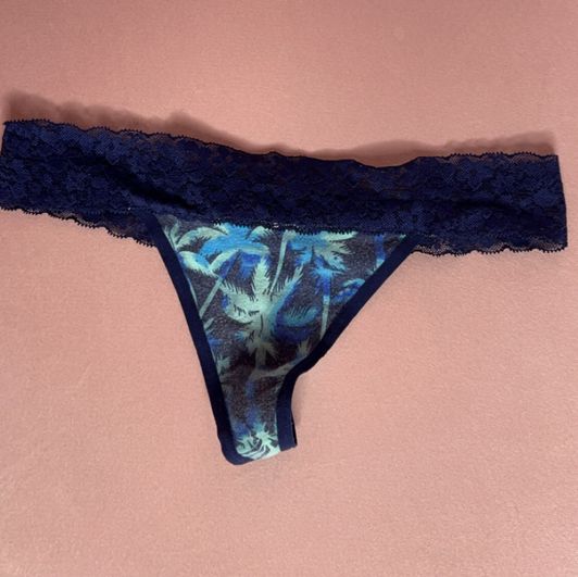 Blue palm trees thong