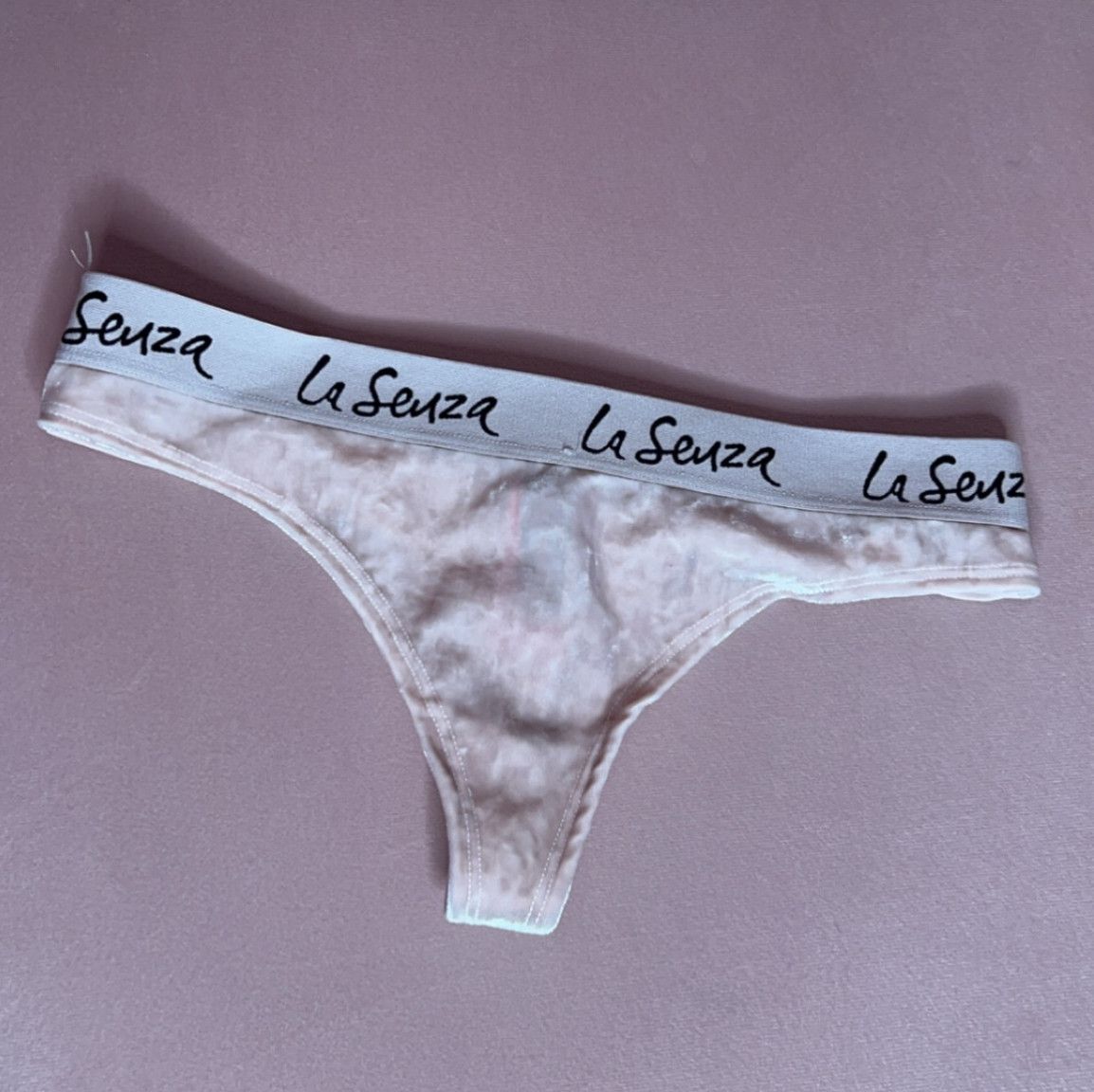 light pink velvet thong