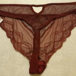 Red lace thong panties