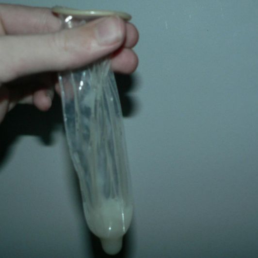 Sperm filled condom