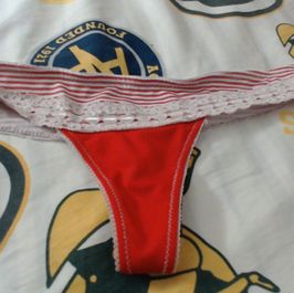 Red and white thong