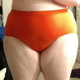 Worn Orange Granny Panties Plus