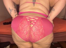 Pink lace criss cross back panties 3X BBW