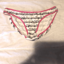 Musical Notes White n Pink USED Panties