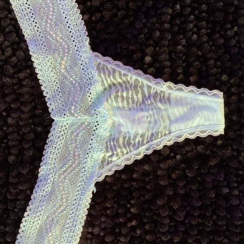 Dirty Panties BLUE STRIPED LACE THONG