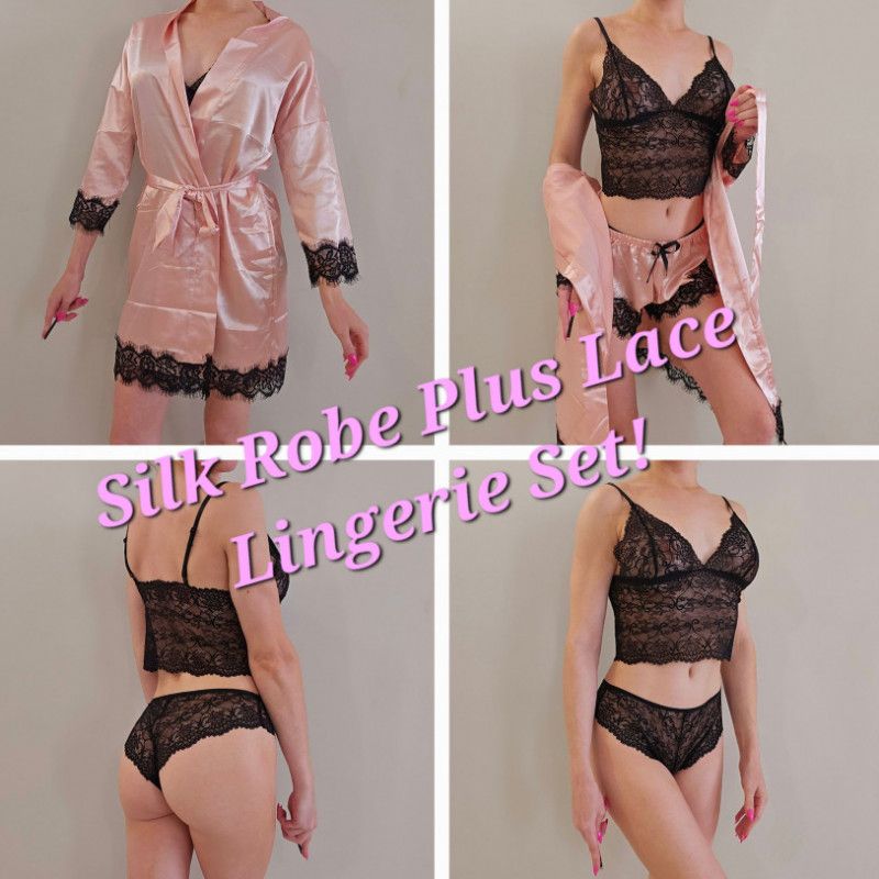 Silk Robe Plus Lingerie Set