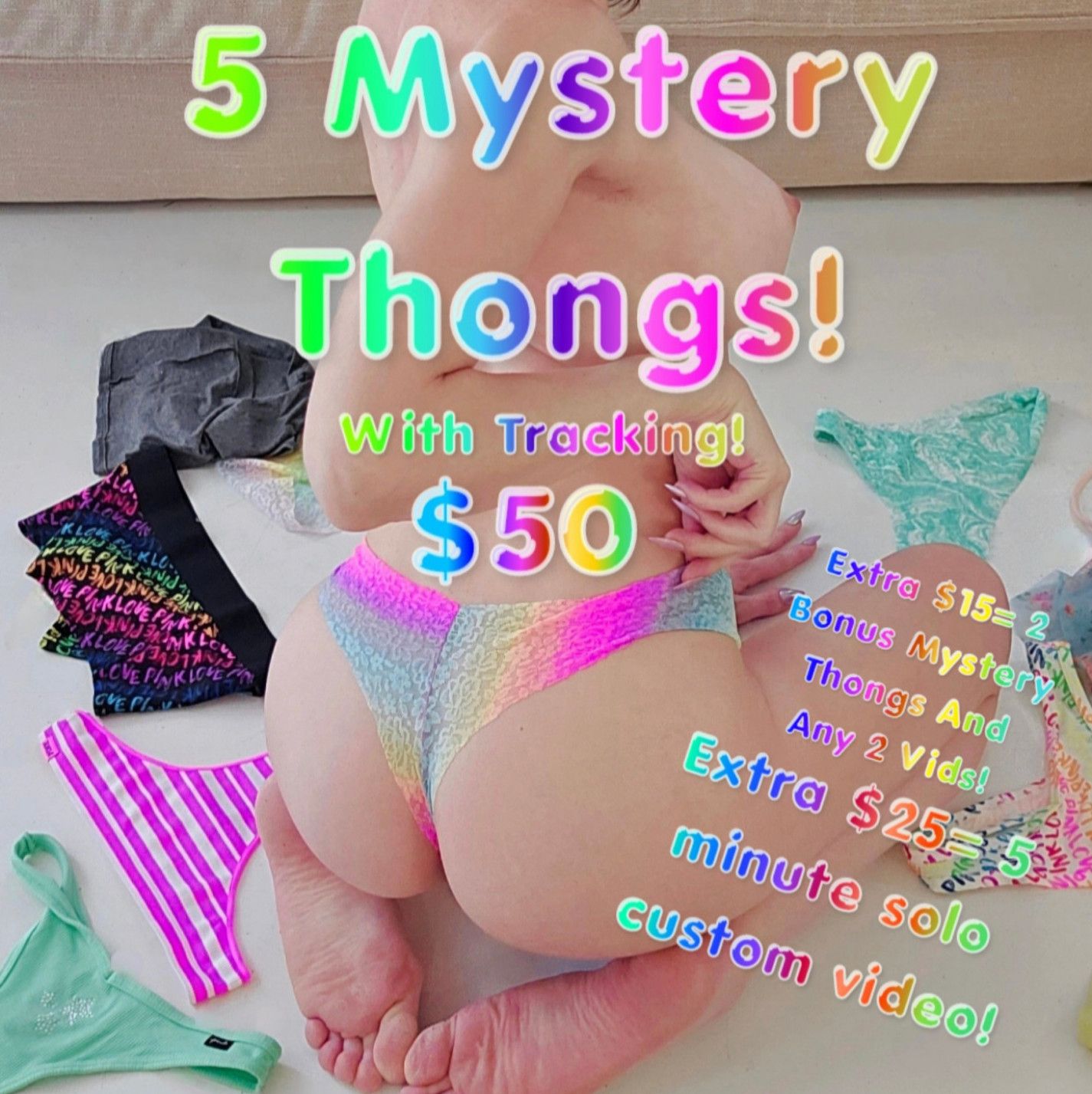 5 Mystery Thongs With Tracking If You Purchase 1 Other Item