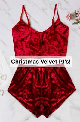 My Red Or Green Velvet PJ Set Plus 2 Vids