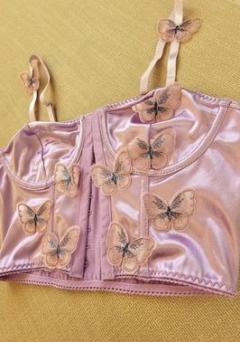 My Purple Silk Corset Top