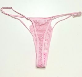 Dirty Pink Floral Lace Thong Panties