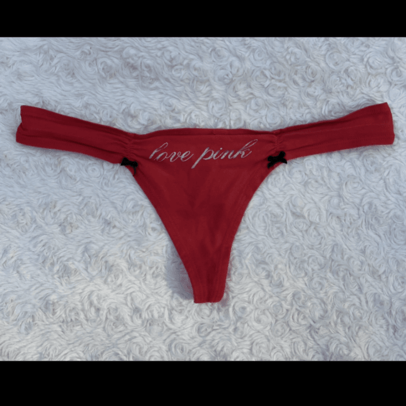 Bright Red Cotton Thong