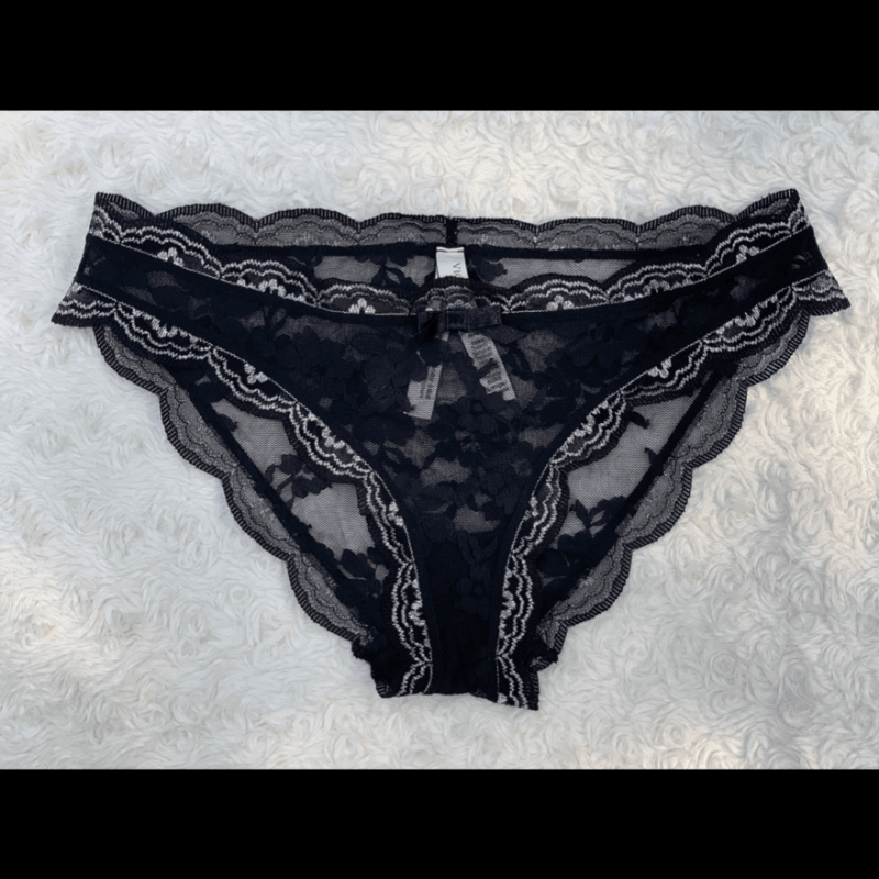 Black and Silver Lace Scalloped Undies