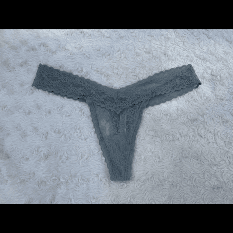 Gray Lace Thong