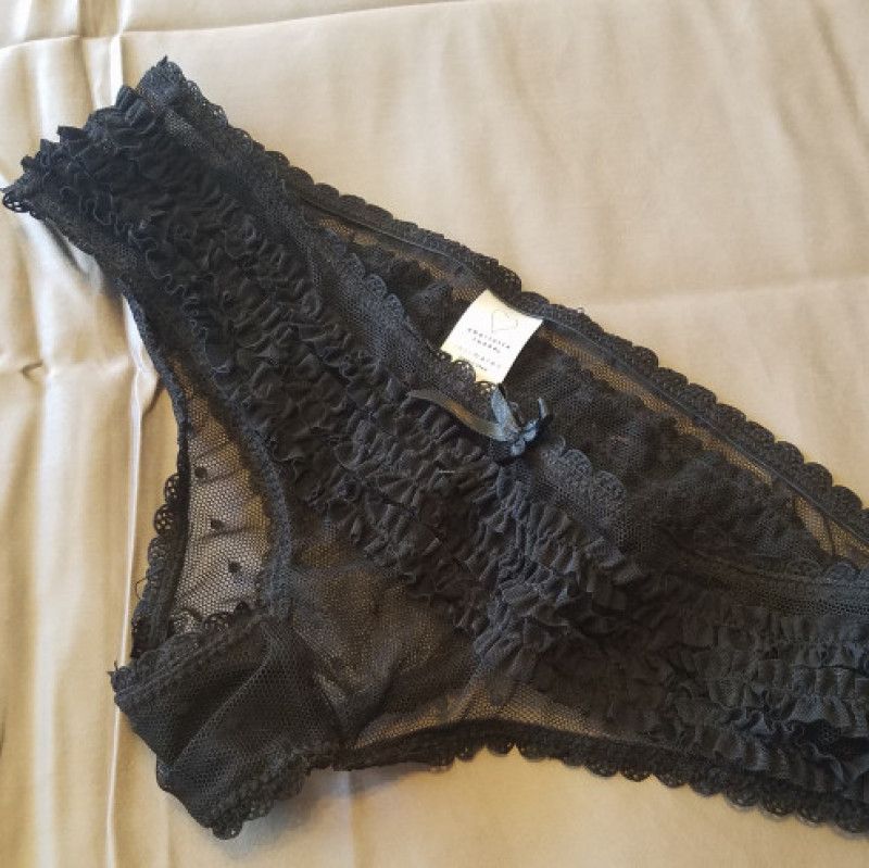 panties lacey black ruffles very lowrise