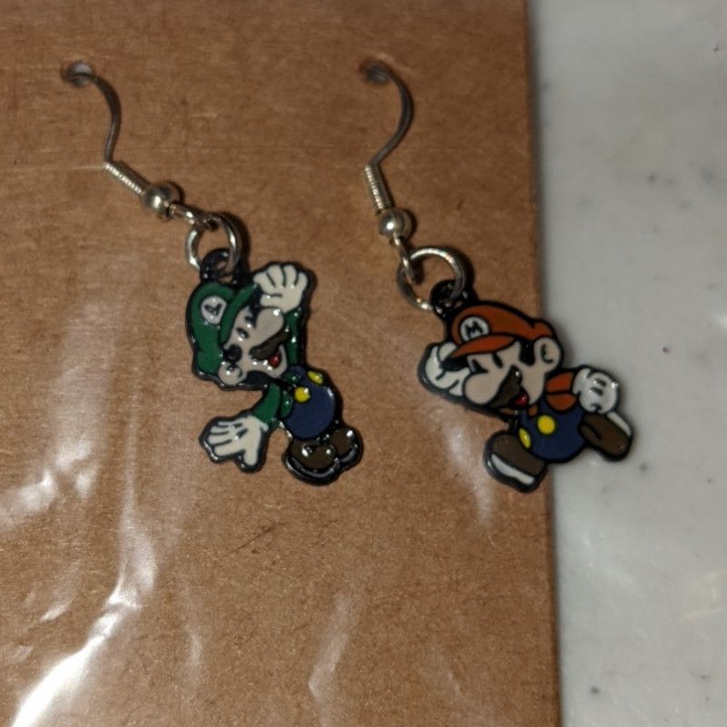 mario and juigi earrings