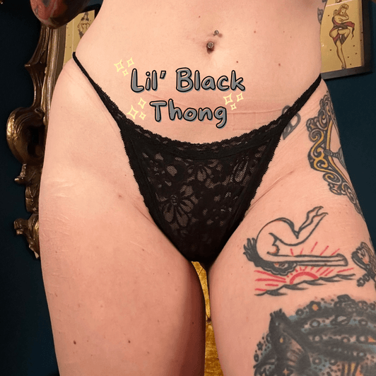 Lacy Black Thong